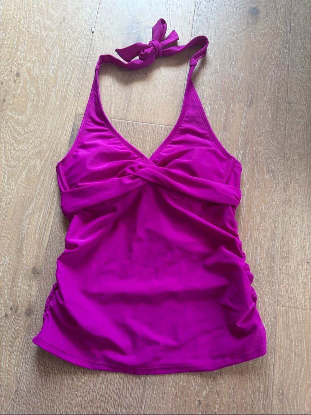 Athleta Wrap faux wrap halterTankini Top Pink 32 B/C Tall